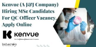 Kenvue MSc Microbiology Job