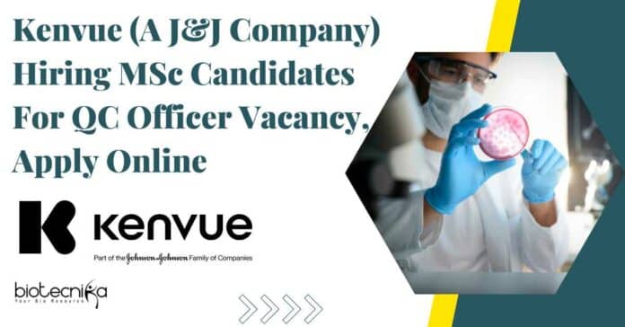 Kenvue MSc Microbiology Job
