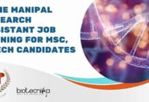 MAHE Manipal Research Assistant Job Opening For MSc, MTech Candidates MAHE Manipal Research Assistant