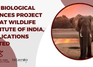 MSc Biological Sciences Project Job at Wildlife Institute of India, Applications Invited
