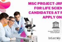 MSc Project-JRF Job