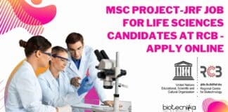 MSc Project-JRF Job