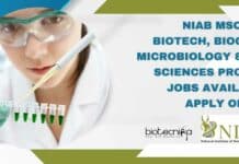 NIAB MSc, PhD Biotech, Biochem, Microbiology & Life Sciences Project Jobs Available, Apply Online NIAB Project Research Openings