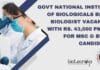 Govt National Institute of Biologicals Bench Biologist Vacancies With Rs. 43,000 pm Pay For MSc & BTech Candidates NIB Bench Biologists Recruitment