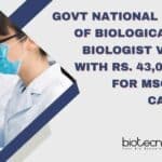 Govt National Institute of Biologicals Bench Biologist Vacancies With Rs. 43,000 pm Pay For MSc & BTech Candidates NIB Bench Biologists Recruitment