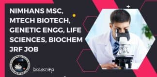 NIMHANS Genetics JRF Jobs