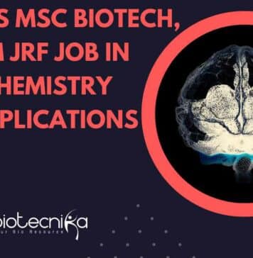 NIMHANS MSc Biotech, Biochem JRF Job In Neurochemistry Dept, Applications Invited NIMHANS MSc Biochem JRF