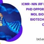 ICMR-NIN JRF Leading to PhD Opportunity For Mol Bio, Genetics, Biotech & Biochem Candidates NIN JRF to PhD For Mol Bio