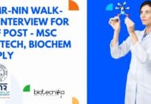 ICMR-NIN Walk-In-Interview For SRF Post – MSc Biotech, Biochem Apply NIN SRF Post Opening