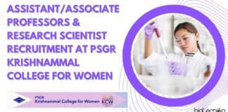PSGR Krishnammal College Vacancies
