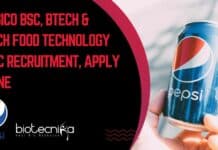 Pepsico BSc, BTech & MTech Food Technology SC QC Recruitment, Apply Online Pepsi India Food Tech