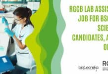 RGCB Lab Assistant Job For BSc Life Sciences Candidates, Apply Online RGCB Lab Assistant Job