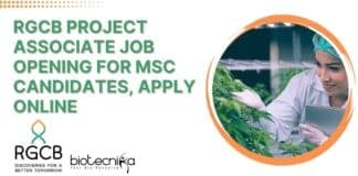 RGCB MSc Project Vacancy