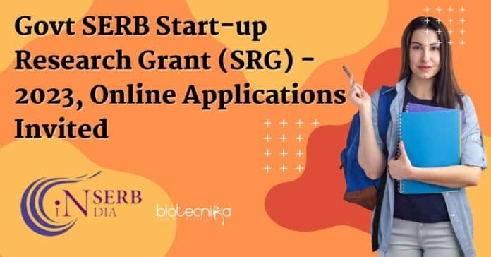 SERB Start-up Research Grant (SRG) 2023