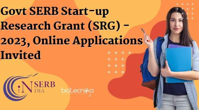 SERB Start-up Research Grant (SRG) 2023