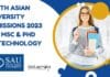 South Asian University Admissions 2023 For MSc & PhD Biotechnology South Asian University Admissions