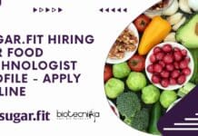 Sugar.Fit Hiring For Food Technologist Profile – Apply Online Sugar.Fit Hiring For Food