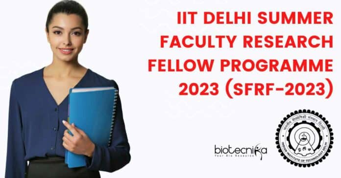 Summer Faculty Research Fellow Programme 2023