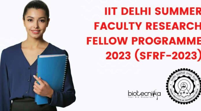 Summer Faculty Research Fellow Programme 2023