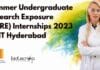Summer Undergraduate Research Exposure (SURE) Internships 2023 at IIT Hyderabad Summer Undergraduate Research Exposure