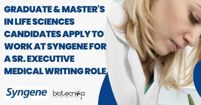 Syngene Medical Writing Job