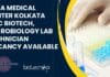 Tata Medical Center Kolkata MSc Biotech, Microbiology Lab Technician Vacancy Available TMC Kolkata MSc Biotech