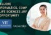 VIT Vellore Bioinformatics, Comp Bio, Life Sciences JRF Job Opportunity VIT Vellore Comp Bio