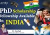 Complete List Of PhD Scholarships / Fellowships Available in India For Life Sciences