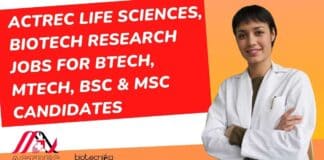 ACTREC Research Vacancies MSc