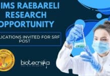 AIIMS Raebareli Research Opportunity – Applications Invited For SRF Post AIIMS Raebareli Research Job