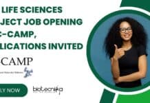 BSc Life Sciences Project Job Opening at C-CAMP, Applications Invited BSc Life Sciences Project