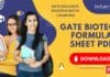 GATE Biotechnology Formula Sheet PDF Download For Last Minute Revision GATE Biotechnology Formula Sheet