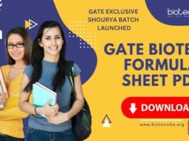 GATE Biotechnology Formula Sheet PDF Download For Last Minute Revision GATE Biotechnology Formula Sheet