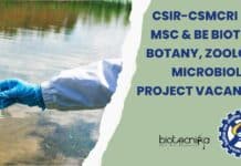 CSIR-CSMCRI BSc, MSc & BE Biotech, Botany, Zoology, Microbiology Project Vacancies CSIR-CSMCRI Project Associate Vacancies