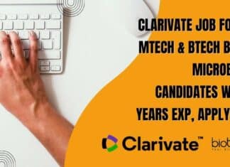 Clarivate Job For MSc