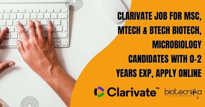 Clarivate Job For MSc