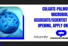 Colgate-Palmolive Microbiology Associate/Scientist Job Opening, Apply Online Colgate-Palmolive Microbiology Associate