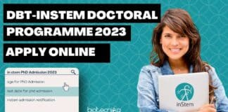 DBT-inStem Doctoral Programme 2023