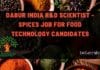 Dabur India R&D Scientist – Spices Job For Food Technology Candidates Dabur India R&D Scientist