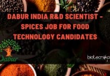 Dabur India R&D Scientist – Spices Job For Food Technology Candidates Dabur India R&D Scientist