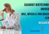 Gujarat Biotechnology University MSc, MTech & PhD Biological Sciences Research Jobs Gujarat Biotechnology University