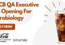 HCCB QA Executive Job Opening For Microbiology, Apply Online HCCB QA Executive Job