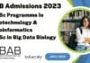IBAB Admissions 2023 – MSc Programme In Biotechnology & Bioinformatics And MSc In Big Data Biology
