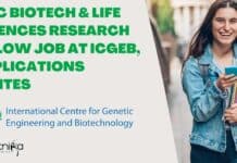 MSc Biotech & Life Sciences Research Fellow Job at ICGEB, Applications Invited ICGEB Research Vacancy 2023