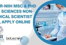 ICMR-NIIH MSc & PhD Life Sciences Non-Medical Scientist Job, Apply Online ICMR-NIIH Non-Medical Scientist