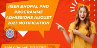 IISER Bhopal Admission 2023