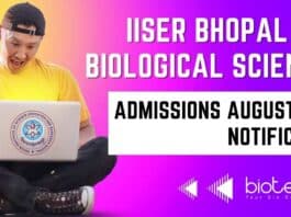 IISER Bhopal MSc Admission