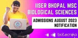 IISER Bhopal MSc Admission
