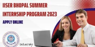 IISER-Bhopal Summer Internship 2023