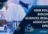 IISER Kolkata Biological Sciences Research Associate Job Opening, Attend Walk-In IISER Kolkata Biological Science